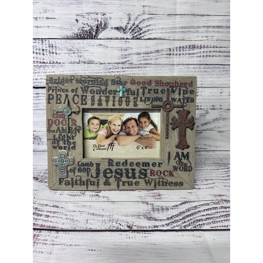 Religious Stone/Resin Standing Picture Frame 6”x4” CHRISTIAN